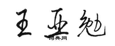 骆恒光王亚勉行书个性签名怎么写