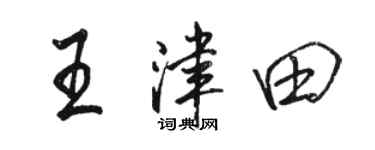 骆恒光王津田行书个性签名怎么写