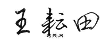 骆恒光王耘田行书个性签名怎么写