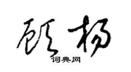 梁锦英顾杨草书个性签名怎么写