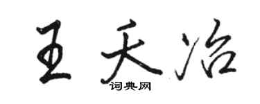 骆恒光王夭冶行书个性签名怎么写