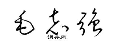 梁锦英毛志强草书个性签名怎么写