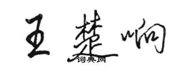 骆恒光王楚响行书个性签名怎么写