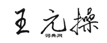 骆恒光王元操行书个性签名怎么写