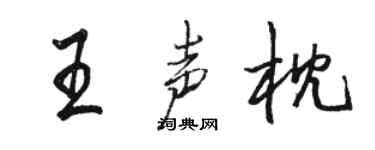 骆恒光王声枕行书个性签名怎么写