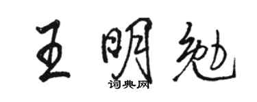 骆恒光王明勉行书个性签名怎么写