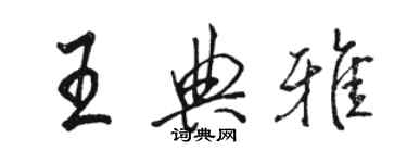 骆恒光王典雅行书个性签名怎么写