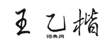 骆恒光王乙楷行书个性签名怎么写