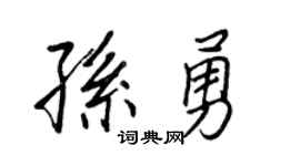 王正良孙勇行书个性签名怎么写