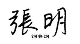 王正良张明行书个性签名怎么写