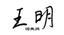 王正良王明行书个性签名怎么写