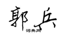 王正良郭兵行书个性签名怎么写