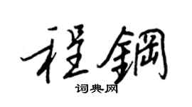 王正良程钢行书个性签名怎么写