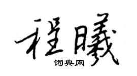 王正良程曦行书个性签名怎么写