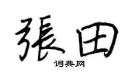 王正良张田行书个性签名怎么写