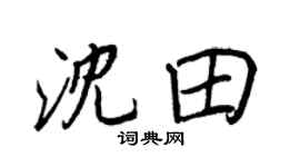 王正良沈田行书个性签名怎么写