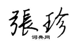 王正良张珍行书个性签名怎么写