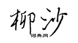 王正良柳沙行书个性签名怎么写