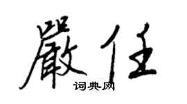 王正良严任行书个性签名怎么写