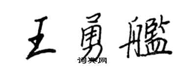 王正良王勇舰行书个性签名怎么写