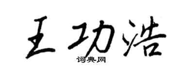 王正良王功浩行书个性签名怎么写