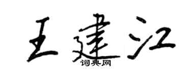 王正良王建江行书个性签名怎么写