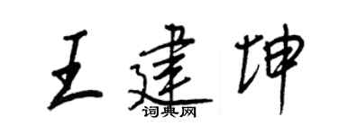 王正良王建坤行书个性签名怎么写