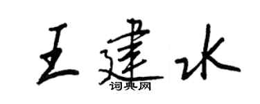 王正良王建水行书个性签名怎么写