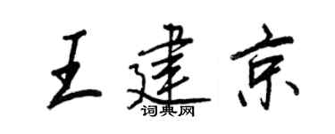 王正良王建京行书个性签名怎么写