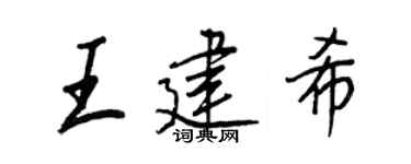 王正良王建希行书个性签名怎么写