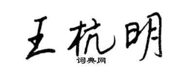 王正良王杭明行书个性签名怎么写