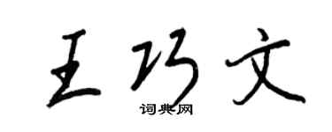 王正良王巧文行书个性签名怎么写