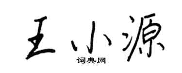 王正良王小源行书个性签名怎么写