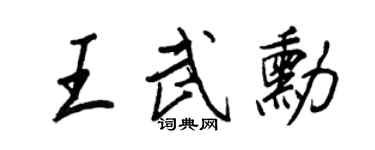 王正良王武勋行书个性签名怎么写