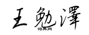 王正良王勉泽行书个性签名怎么写