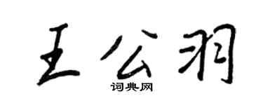 王正良王公羽行书个性签名怎么写