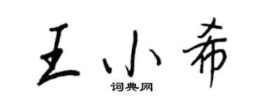 王正良王小希行书个性签名怎么写