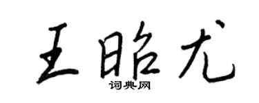 王正良王昭尤行书个性签名怎么写