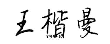 王正良王楷曼行书个性签名怎么写