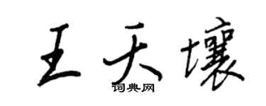 王正良王夭壤行书个性签名怎么写