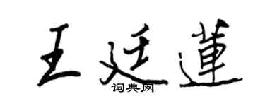 王正良王廷莲行书个性签名怎么写