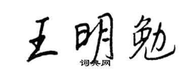 王正良王明勉行书个性签名怎么写