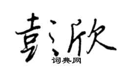 王正良彭欣行书个性签名怎么写