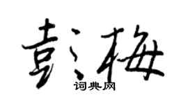 王正良彭梅行书个性签名怎么写