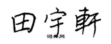 王正良田宇轩行书个性签名怎么写