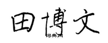 王正良田博文行书个性签名怎么写