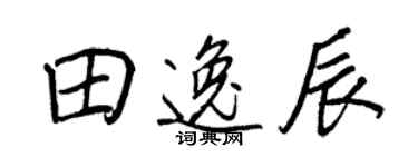 王正良田逸辰行书个性签名怎么写