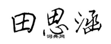 王正良田思涵行书个性签名怎么写