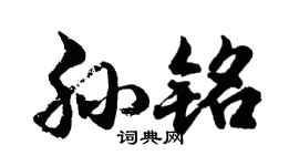 胡问遂孙铭行书个性签名怎么写