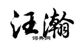 胡问遂汪瀚行书个性签名怎么写